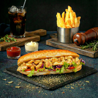 Köri Soslu Ekmek Arası Tavuk