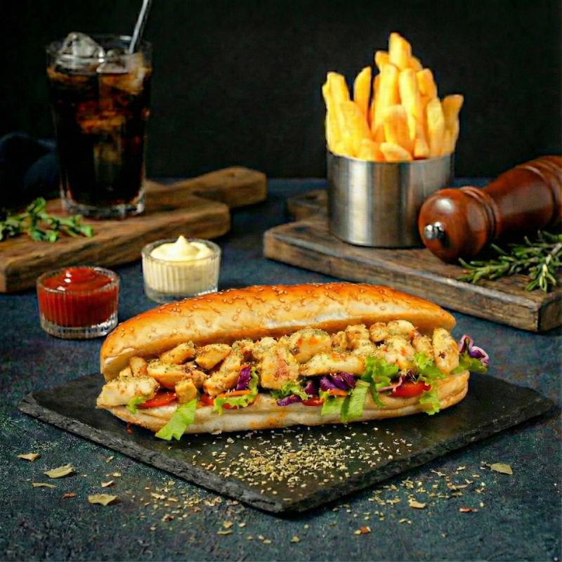 Köri Soslu Ekmek Arası Tavuk