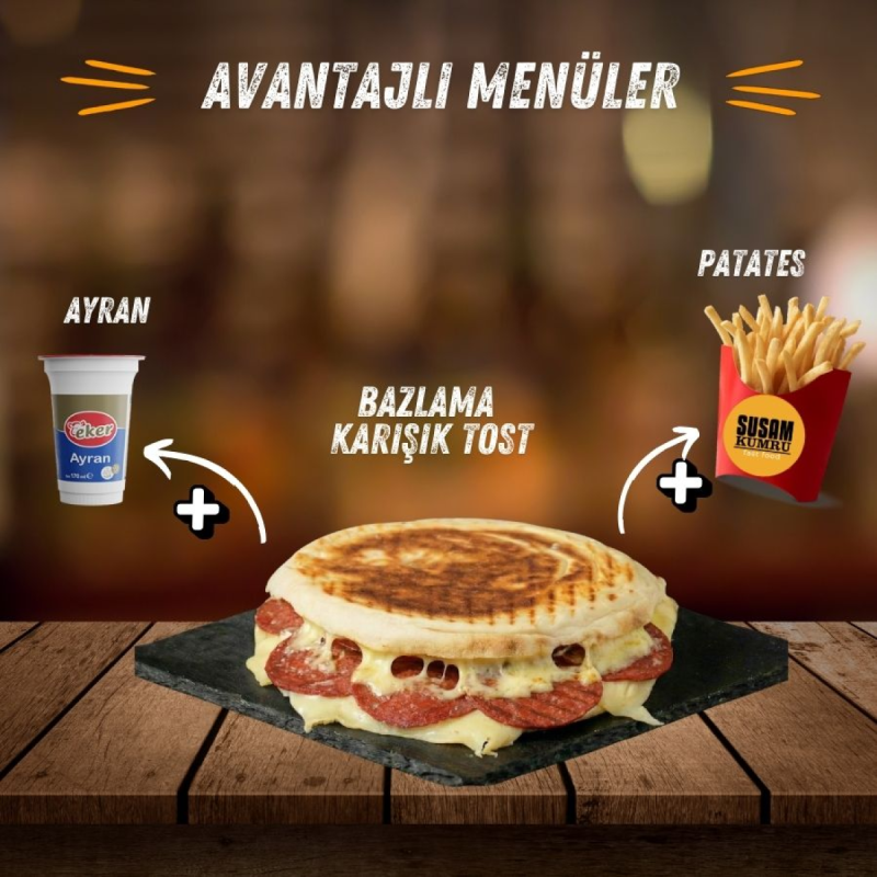 Karışık Tost Patates & Ayran